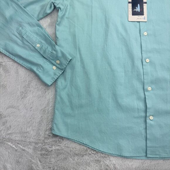 Johnnie-O Shirt Men's 2XL Seafoam Classic Long Sleeve Logo Collared Button Down - Picture 3 of 12